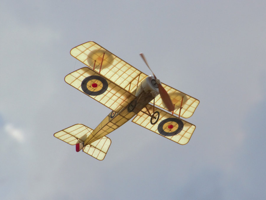 Bristol Scout gummimotor friflygning